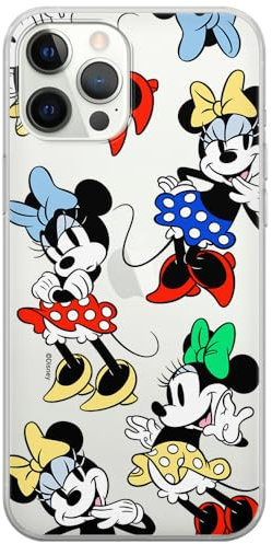 ERT GROUP mobile phone case for Iphone 12/12 PRO original and officially Licensed Disney pattern Minnie 076 optimally adapted to the shape of the mobile phone, partially transparent