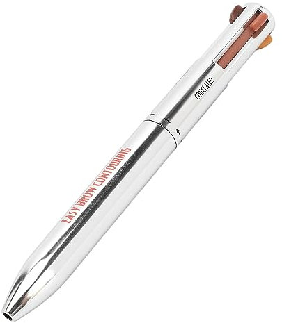 Augenbrauen-Konturstift, 4-in-1-Augenbrauen-Kontur-Highlight-Stift, Langlebiges Augen-Make-up-Beauty-Tool, Brow Define Pen (3# Schwarzbraun)