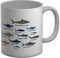 Shopagift Sharks of The World Mug Ocean Lover White 11oz Large Gift Ceramic Cup
