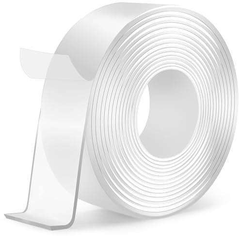 5M Super Transparentes Doppelseitiges Klebeband,Nano Klebeband Ablösbar, Waschbares Klebeband Double Sided Tape Extra Stark Spurloses Abnehmbarer Klebestreifen für Foto Teppich Büro Küche Zuhause