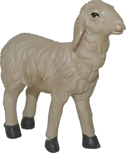 FADEDA Schaf gerade schauend/Höhe:5 cm/handbemalt/detailgetreue Krippen Figuren - Weihnachten Tisch Dekoration Krippe Zubehör