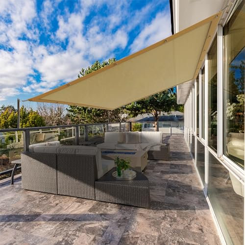 MEKKAPRO Voile d'Ombrage Rectangulaire (1,8 x 3 m) Protection Ultime Anti-UV pour Extérieur, Pare Soleil Terrasse, Jardin, Balcon – Toile Ombrage Extérieur Impermeable pour Patio - Cordon Inclus