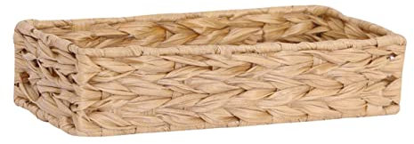 Garneck 1Stk Geflochtener Aufbewahrungskorb buchablage ablagekörbe makeup storage hemnes tv bank korb schale Rattan Besteckkorb Wäschekorb Aufbewahrungskiste Weidenkorb