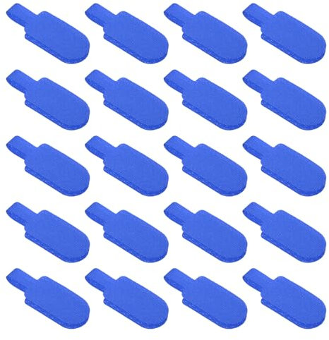 PATIKIL Etiquetas de Cable 1.5 x 0.75 Pulgadas, Paquete de 30 Etiquetas de Cordón Autoadhesivas con Cierre de Gancho y Bucle para Electrónica, Computadoras, Azul