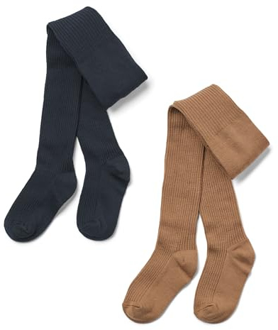 Wheat 2er Pack pk Wool Rib Strumpfhosen Robin Jungen Oeko-Tex Atmungsaktiv Wolle, Navy, 122-128