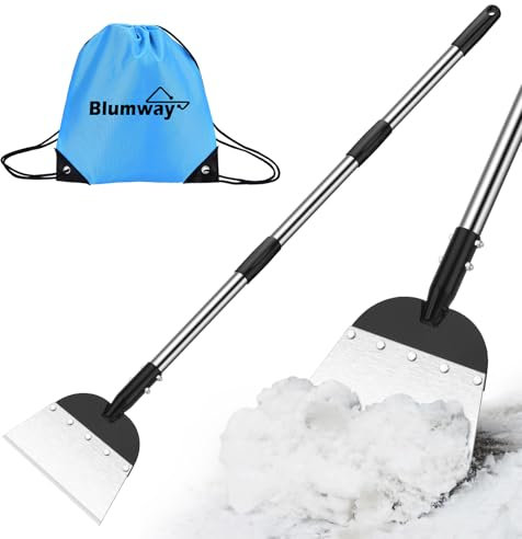 Blumway Pelle plate, pelle à neige, grattoir à glace, pelle de nettoyage multifonctionnelle de 170,2 cm, outil de dégivrage pour route/cour, grattoir de nettoyage de jardin, désherbant pour bordure de