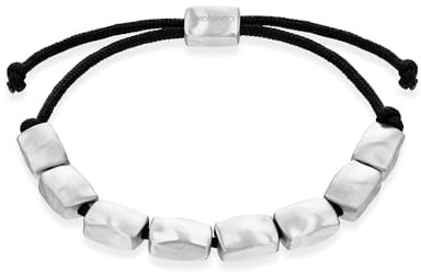 Calvin Klein Men's CK METALLIC WAVES Collection Nylon Bracelet in Stainless Steel - 35100035