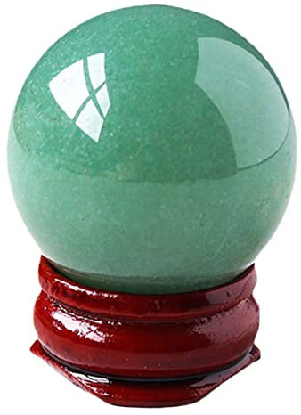 ABOOFAN decoración de Bolas de Cristal decoración China esculturas decoración del hogar cristalball decoración de Mesa con Bola de Cristal Esfera de Cristal pie de Madera Green