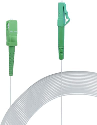 Elfcam® - 20m Glasfaserkabel SC/APC zu LC/APC Unsichtbar/Transparent, 125µm OS2 Monomode Glasfaser, Transparenter Nylonmantel,20 Meter