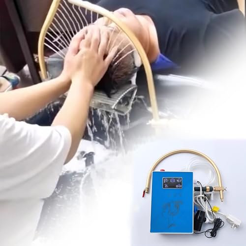 Elitix Head Spa Équipement de Rack de Circulation d'eau de Lavage de Cheveux avec Système de Température de l'eau, Bol de Shampoing Tête de Cascade Spa pour Coiffeurs, Pommeau de Douche D'évier