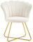 HOMCOM Fauteuil Coquillage Chaise Coiffeuse Fauteuil en Velours Fauteuil de Salon avec Pieds en Acier pour Salon et Chambre 69 x 64 x 80 cm crème