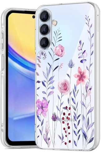 Pazpnoy Handyhülle für Samsung Galaxy S23 FE,Transparent Blume Muster Mädchen Hülle,Dünn Weich Silikon SchutzHülle,Stoßfeste Kratzfest TPU Case Cover-3