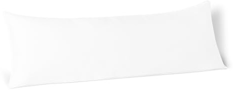 Amazon Basics Cuscino Lungo per il Corpo in Microfibra Ipoallergenico per Gravidanza, Dormire Laterale, Supporto Schiena e Collo, 50 x 130 cm, Bianco