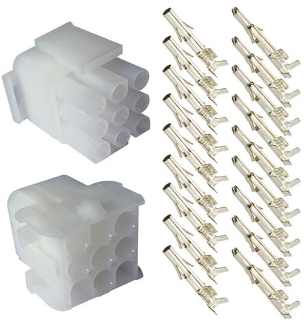 9-Pin Wire Connector for Molex, w/14-20 awg, 2.13 mm Snap and Latch, 3 Pcs