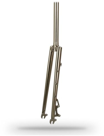 BSFHQS VTT Fourche Rigide 700C Fourches De Vélos De Route 1-1/8 Fourches À Droites en CR-mo Acier pour Vélos Fourche Avant De Vélo De Frein À Disque 9 * 100mm À Libération Rapide(Brushed Silver)