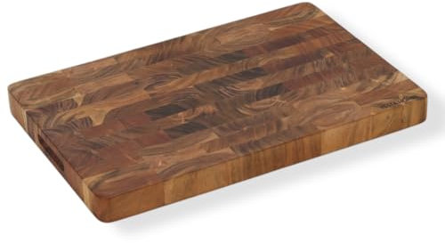 Vesta Homes Large Wooden Chopping Board, Cutting Board, Serving, Charcuterie, and Cheese Board for Kitchen Natural Acacia Wood Natural Color, 45.5x30.5x4 cm Handcrafted in India