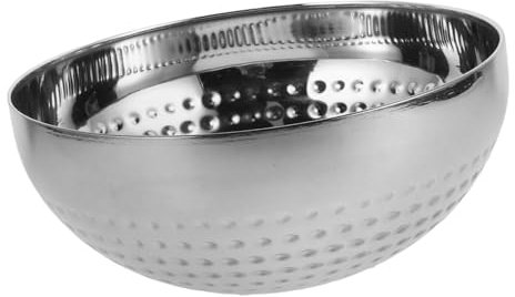 Zerodeko Schlüsselhalter-salatschüssel – Große Edelstahlschüssel Mit Gehämmertem Muster Zum Kochen Und Backen
