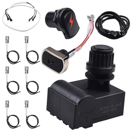 Zilimontt BBQ Grill Ignition Module Replacement Kit, Compatible With For Charbroil Models, Electronic Ignitor System, With 2/4/5 Outlets For Gas Grills(4 heads)