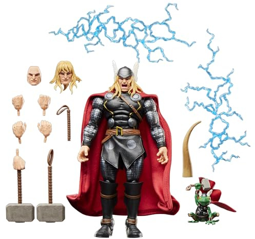 Marvel Legends Maximum Series Thor, Figura de acción Deluxe Thor Coleccionable de 15 cm basada en los cómics; Figura articulada para Poses poderosas; Accesorios Dios del Trueno