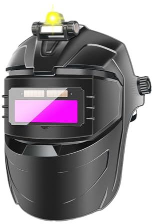 Ahuuen Schweißhelm, automatische Verdunkelung, blendfreier Schweißhelm, tragbare, verstellbare Kopfbedeckung, breiter Schatten, Gesichtsschutz für Metallverarbeitung, Industrie, Zuhause