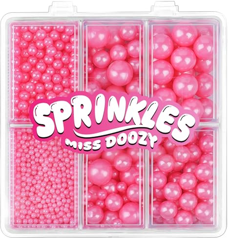 Essbare Rosa Perlen Zucker Streusel 130g - 4 Größen Zuckerperlen für Tortendeko, Cupcakes & Kekse - Ideal für Hochzeit, Geburtstag, Halloween, Weihnachten, Sprinkles (2mm, 4mm, 7mm, 10mm)