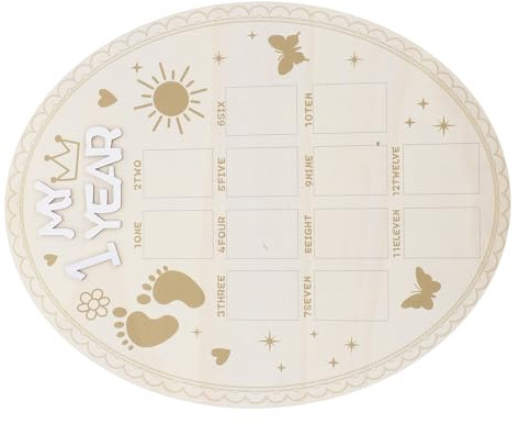 Supvox Holz Bilderrahmen für Babywachstum mit Visuellem Wachstumstracker Leicht und Tragbar Elegante Wanddekoration zur Ausstellung des 1 Jahres im Kinderzimmer