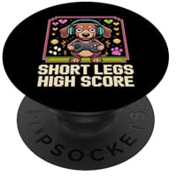 Short Legs High Score Gamer Hund Pixel Art Motiv PopSockets Klebender PopGrip