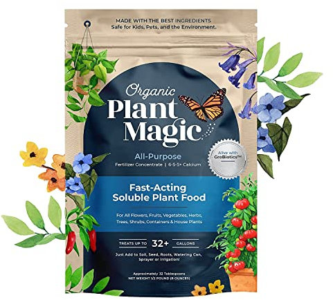 Organic Plant Magic Truly Organic™ - Fertilizzante per piante solubile in acqua ad azione rapida - Fertilizzante concentrato multiuso per fiori, verdure, erbe, alberi da frutto, giardino e piante