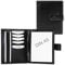 ALMADIH Leder A5 Schreibmappe mit Schreibblock Premium Rindsleder Schwarz Onyx Ledermappe Mappe Dokumentenmappe Organizer Konferenzmappe Systemplaner Aktenmappe Planer Notizbuch Notizblock (Schwarz)