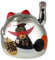 Superfreak Glückskatze - Maneki-Neko - rundliche Winkekatze 8 cm - Silber