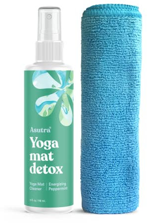 ASUTRA Yoga Mat Cleaner Spray (Energizing Peppermint), 4 fl oz (1 Pack)