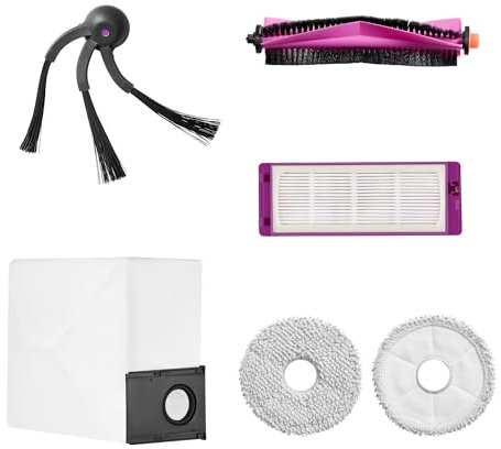Eureka Kit d'Accessoires pour J15 Max Ultra Robot Aspirateur Laveur : Brosse latérale*1, serpillière*2, brosse rotative*1, HEPA*1, sac à poussière*1