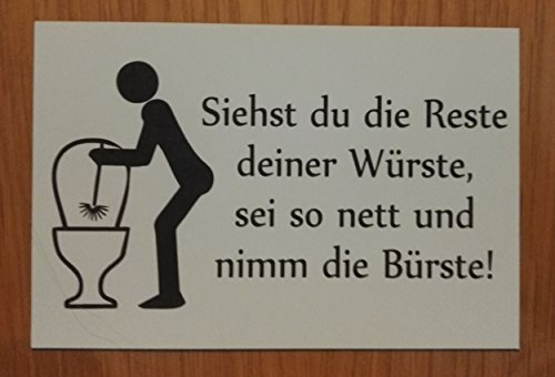 Gravola Toilettenschild Lustiges Schild WC Toilette sauber halten Klebeschild (Weiß)