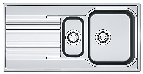 Franke 101.0368.326 lavello da Cucina in Acciaio Inox con Singolo e Mezza Ciotola Smart SRL, Grigio, Grey