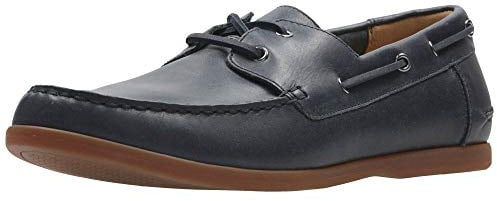 Clarks Men Navy Leather 'Morven Sail' Boat Shoes 7