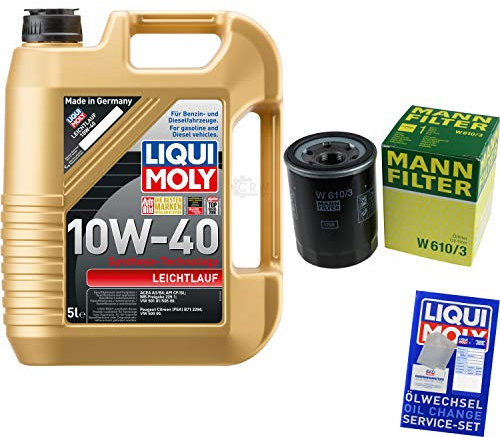 Filter Set Inspektionspaket 5 Liter Motoröl Leichtlauf 10W-40 MANN-FILTER Ölfilter