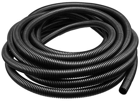 YXQ 12mm ID Corrugated Tubing Tube PE Plastic Non Split Bellows Pipe Black Electric Conduit Liquid Wire Loom Cable Cover Sleeve(32 Feet Length)