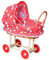FORYOURPROTECTION Puppenwagen aus Weide Holz Weidenwagen Kinderwagen Weidenpuppenwagen Verschieden Motive (ROT | mit Gänschen)