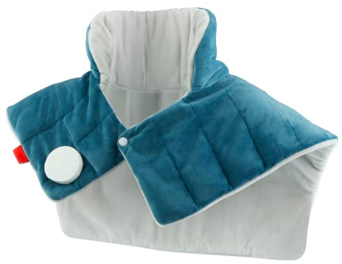 Comfytemp Heating Pad for Neck and Shoulders and Back, 2.6lb Weighted Electric Heating Pads FSA Eligible, Mothers Day Gifts for Mom Women Her, HSA Large Heated Wrap - 9 Heat Settings & 11 Timers, Blue