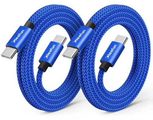 CLEEFUN USB C to USB C Cable (1.8M,2-Pack), USB Type C to C 60W PD Fast Charging Charger Cord Compatible With Samsung Galaxy S21 S20 fe Ultra Plus Note 20 10 + A51 A71 A80 A90, Pixel 5 4 3 XL