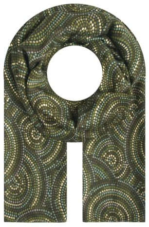 Majea Damen Halstuch Metallic-Print Tuch Kopftuch Schal Stola (grün 16)