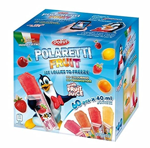 Sucettes Glacées Polaretti - Jus de Fruit Polaretti - 60×40ml - Sucettes Glacées - Cadeaux d'été - Fêtes pour Enfants - Événements en Plein Air - Barbecue - Pops aux Fruits - Sucettes aux Fruits avec
