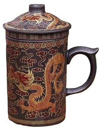 XKUN Dragon À La Main/Beauté Tasse À Thé en Argile Pourpre avec Couvercle Et Thé Infuser Tea Tasse De Thé Coupe d'eau Cadeau Boire-G