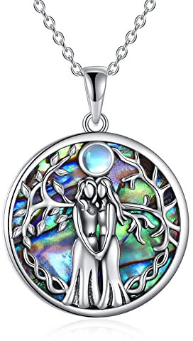 VONALA Sterling Silver Sister Necklace for Women Abalone Shell Pendant Jewellery Birthday Gifts for Best Friends Forever