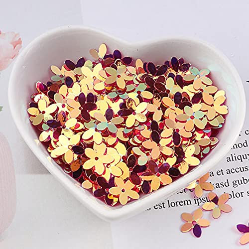 3D Blume Pailletten Mattweiß 10mm Cup Fünf Blütenblätter Pflaume Pailletten PVC Pailletten Nähen Hochzeitskleid Zubehör 300Pcs-JG Trans Rose