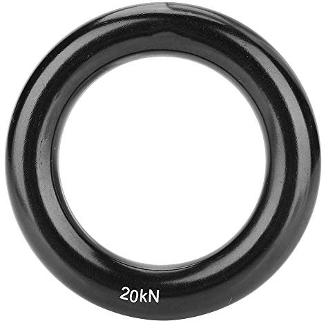 20KN Climbing Connector Ring, 45mm Lightweight Equipment O Ring Round Carabiner Multifunctional Aluminum Alloy Rappel Ring for Rock Arborist Rescue Hammock and Slackline Descender Escape