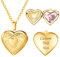 U7 Locket Personalizable corazón Material latón bañado en Oro 18k Collar de Moda para Madres Cadena Dorada con Foto Preciosa para Mujeres