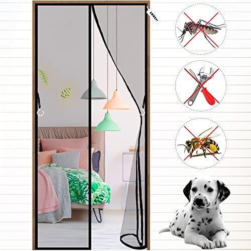 Zanzariera Finestra, 155 x 265 cm Zanzariere su Misura su Misura Facile Montaggio Rete Anti Insetti per Balconi, Portefinestre Casa Ufficio Nero