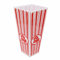 SUL Plastic Red & White Striped Classic Popcorn Holder Movie Night Candy Container, Sweets Food Snacks Holders, Birthday Sleepover Party Movie Carnivals Party- Square (4 Pack)