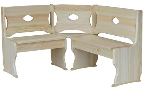 k koma Eckbank Kiefer MASSIVHOLZ NEU Unbehandelt (180 x 180)